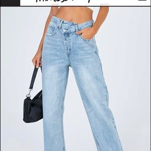 princess polly asymmetrical criss cross jeans